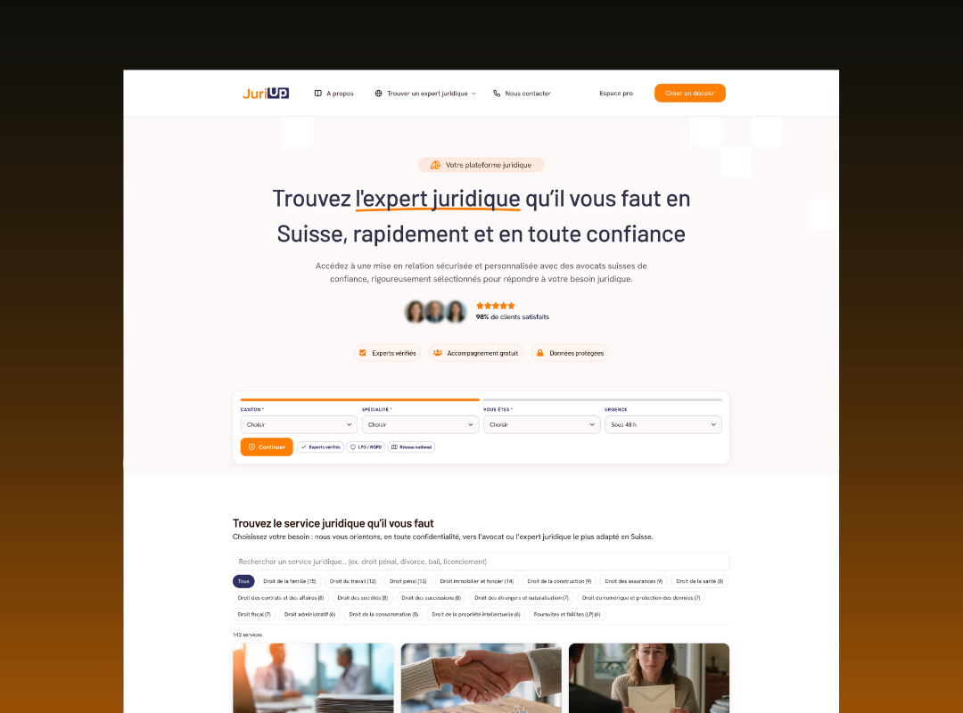 Projet Juriup - Création de site web